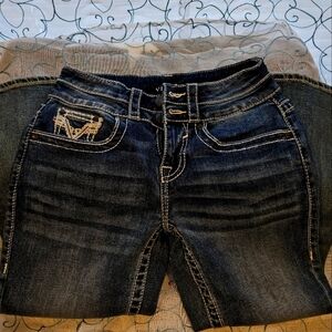 2 FOR $50 VIGOSS Heritage Fit Blue Medium Wash Capri Jeans